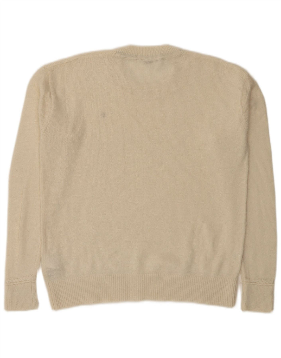 Damski sweter z okrągłym dekoltem Tommy Hilfiger UK 14 Średni złamanej białej wełny