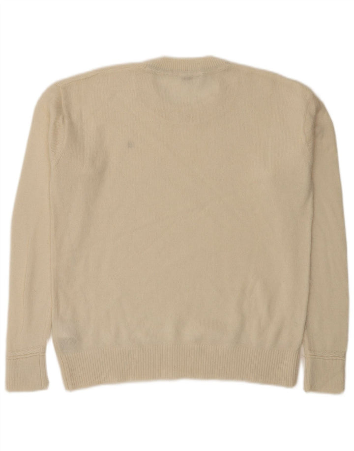 Damski sweter z okrągłym dekoltem Tommy Hilfiger UK 14 Średni złamanej białej wełny