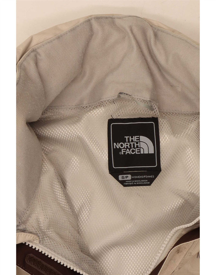 Damska kurtka przeciwdeszczowa z kapturem, oversize, The North Face, UK 10, mała, beżowa, nylonowa