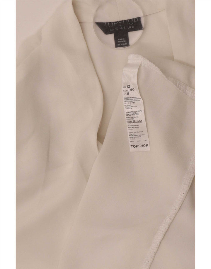 Damska bluzka z długim rękawem Topshop UK 12 Średni biały poliester