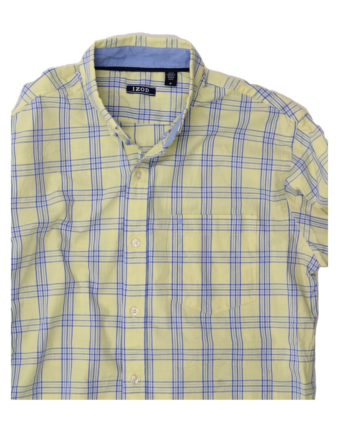 IZOD Mens Shirt Medium Yellow Check Cotton Vintage Izod and Second-Hand Izod from Messina Hembry 