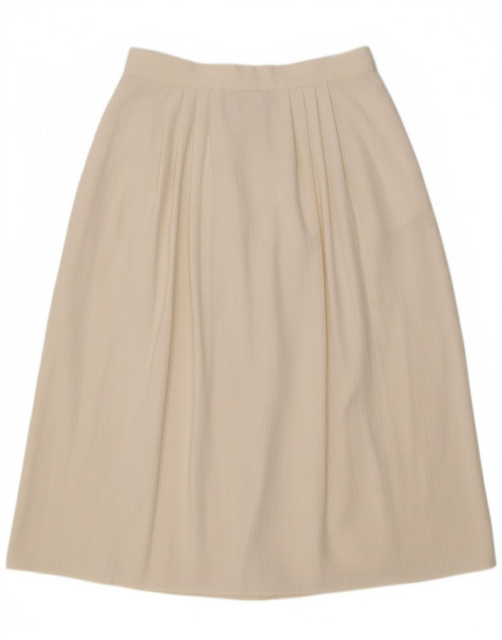 VINTAGE Womens Pegged A-Line Skirt UK 16 Large W32  Off White Polyester