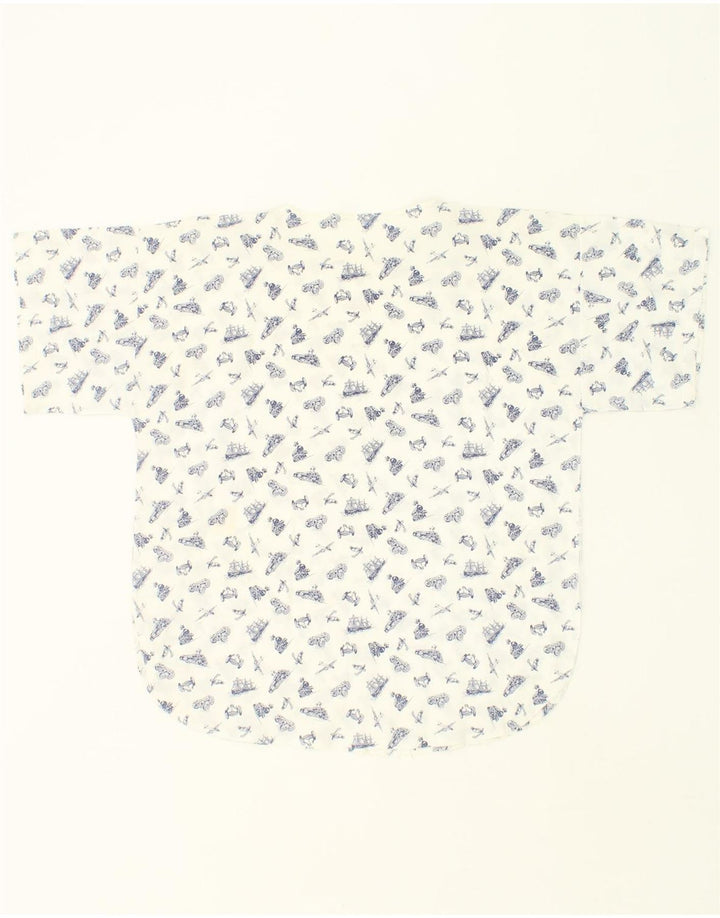 VINTAGE Womens Abstract Pattern Blouse Top UK 16 Large White Vintage Vintage and Second-Hand Vintage from Messina Hembry 