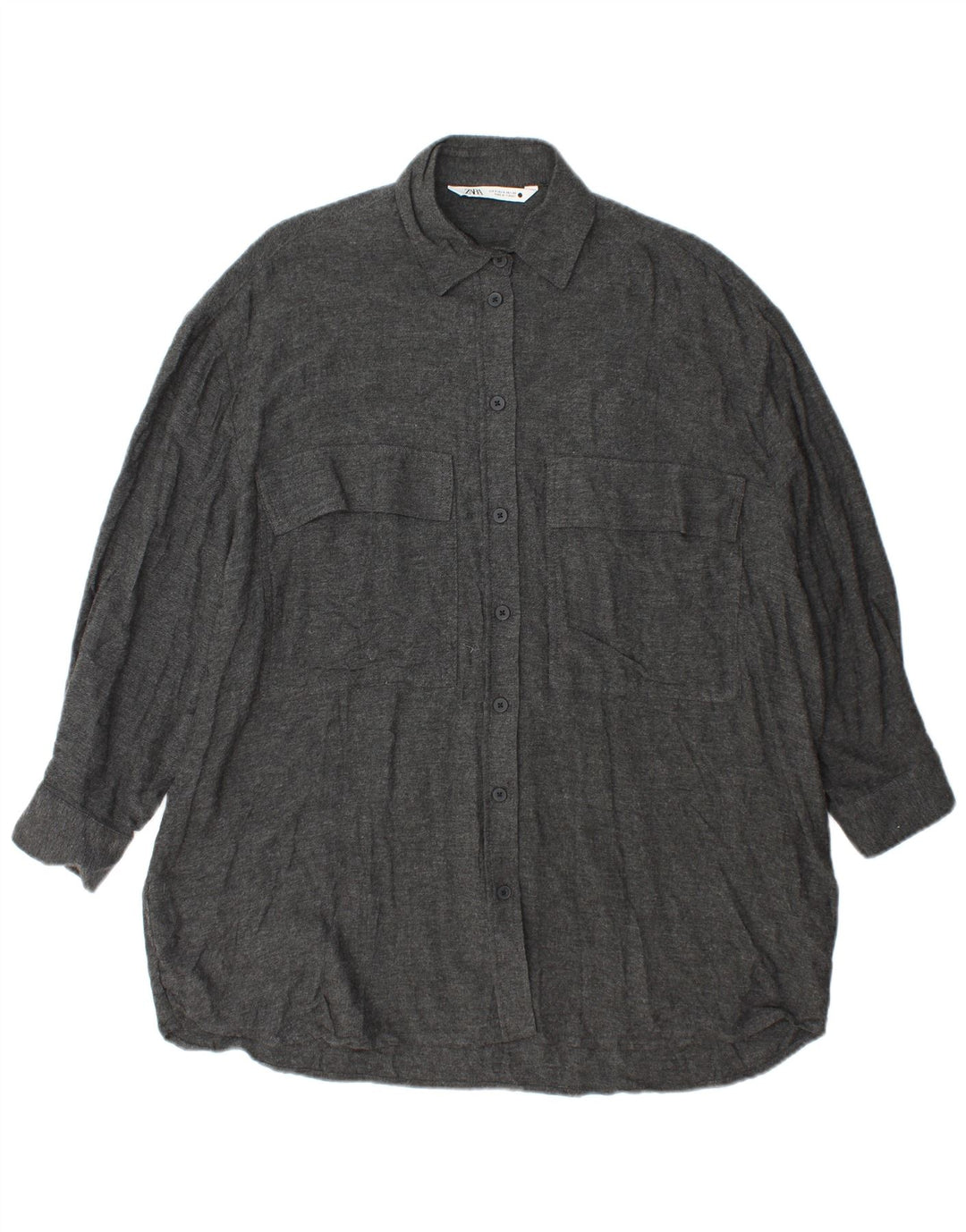Damska oversize'owa sukienka koszulowa Zara UK 10 Small, szara wiskoza