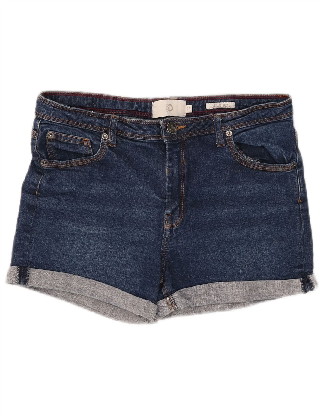 Damskie spodenki dżinsowe slim fit firmy Dack IT 44 Medium W28, niebieska bawełna