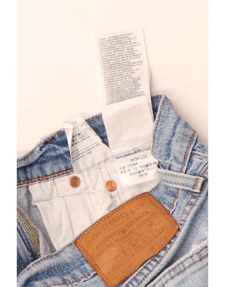 Męskie jeansy LEVI'S 511 Slim W34 L32 Niebieska bawełna