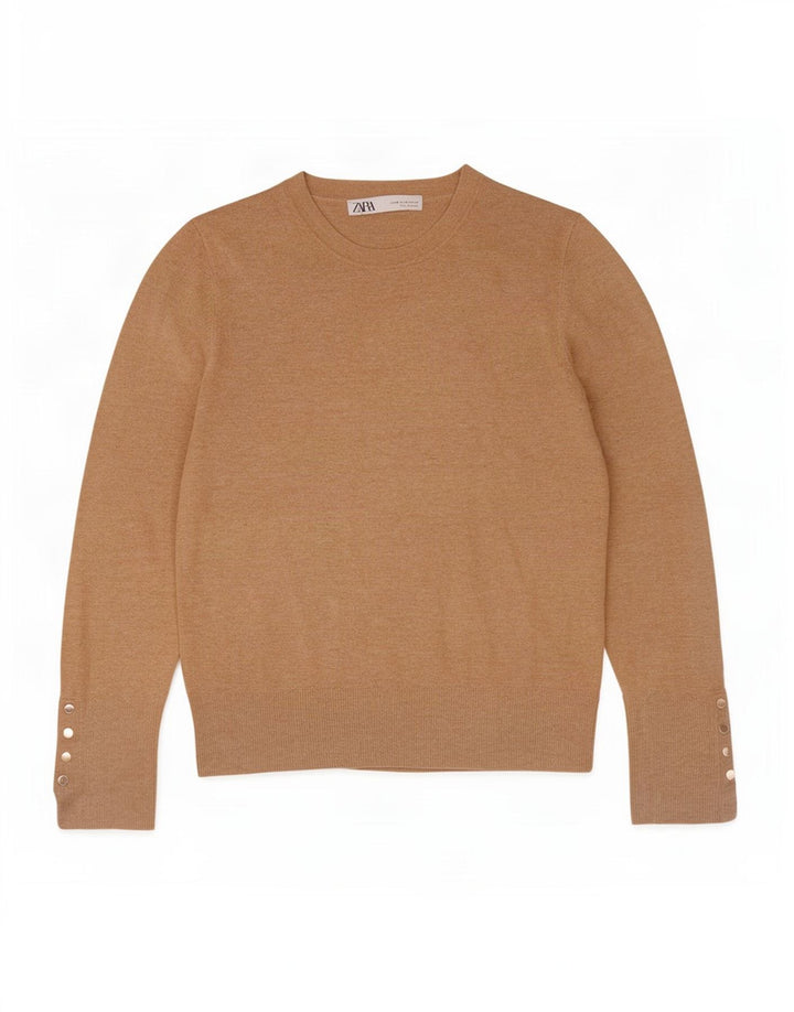 Sweter damski Zara z okrągłym dekoltem UK 12, średni beż