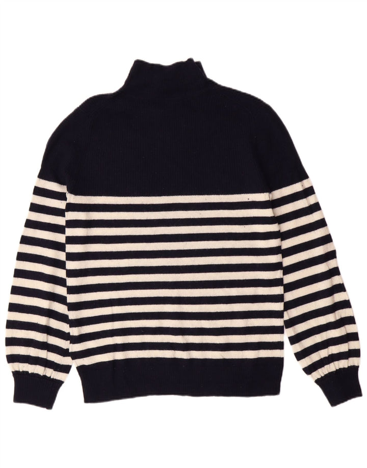 WHISTLES Damski sweter z golfem UK 10 w małe granatowe paski