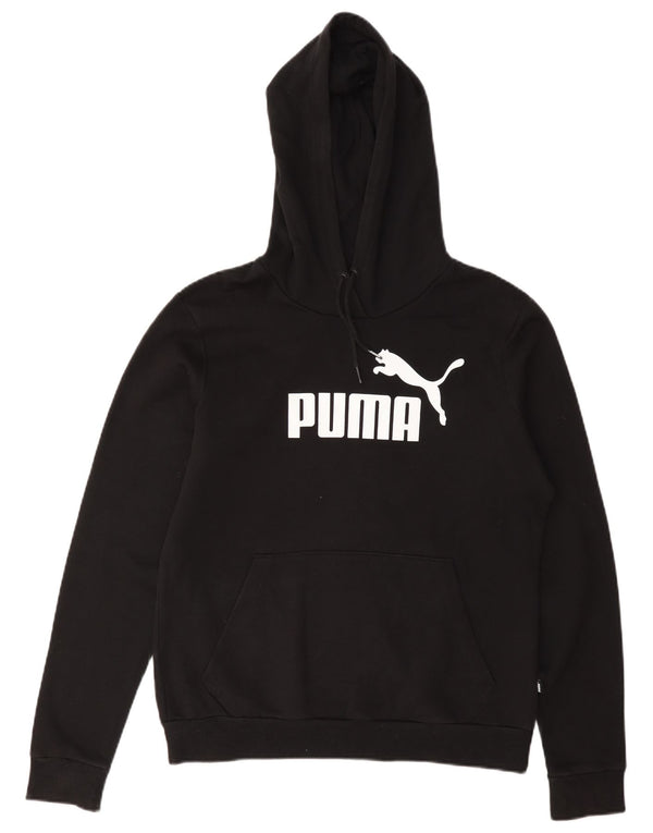 Damski sweter z kapturem Puma z grafiką UK 14, duży, czarny, bawełniany