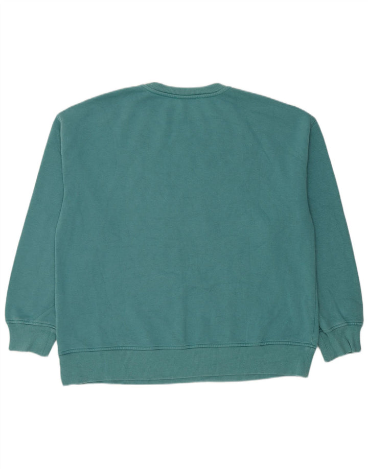 Damska bluza oversize Zara z grafiką UK 10, mała, niebieska bawełna