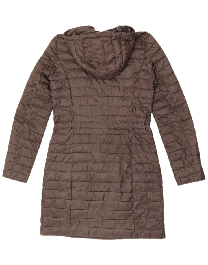 Damski ocieplany płaszcz z kapturem Massimo Dutti UK 10, mały, khaki, poliester