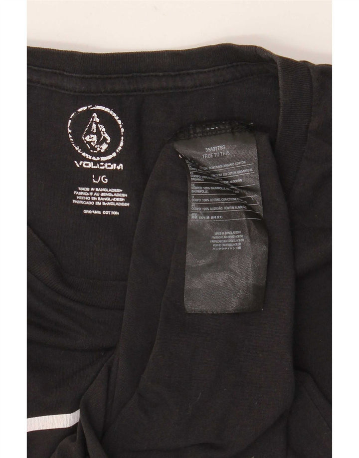 Męska koszulka z grafiką Volcom, duża, czarna, bawełniana