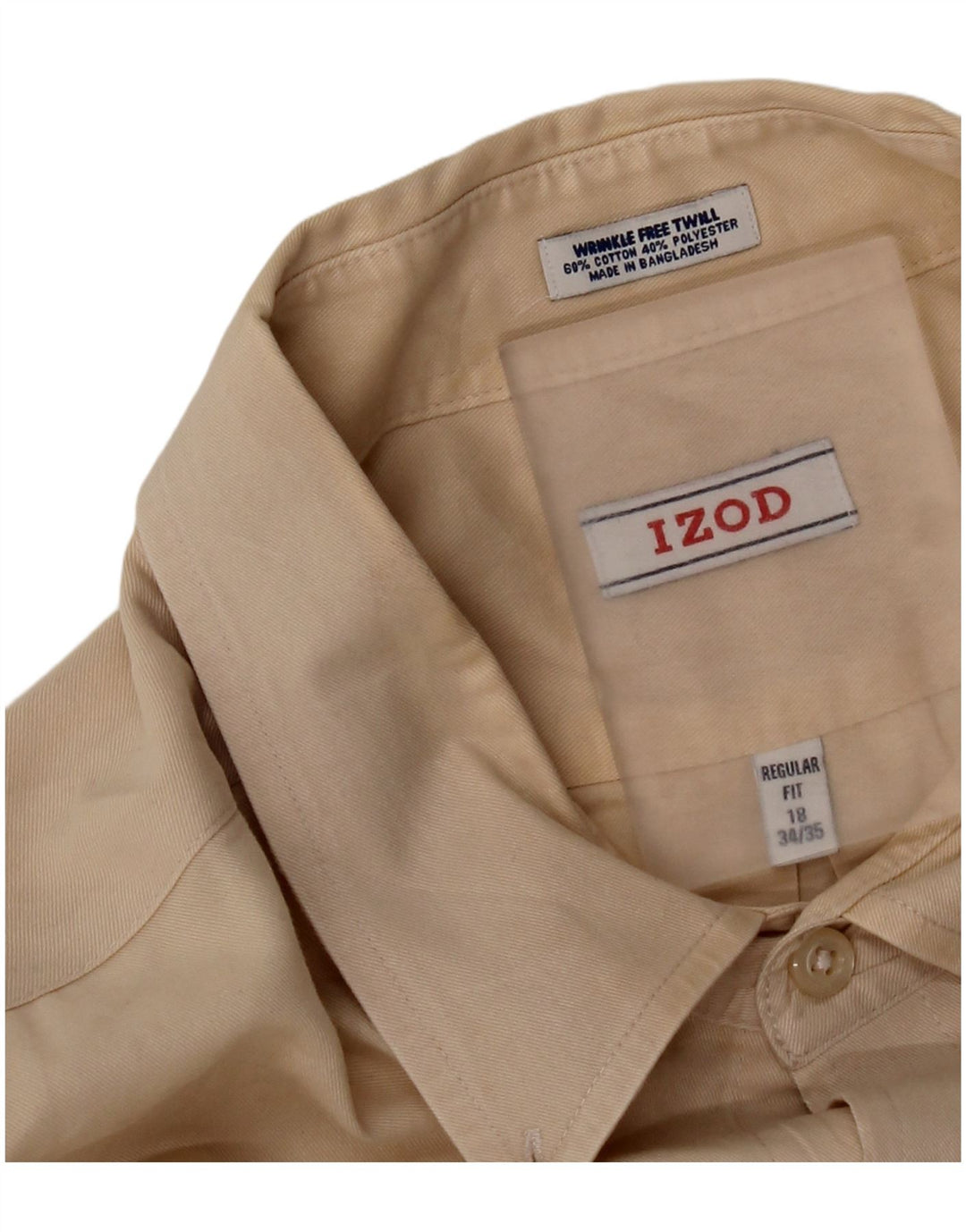 Koszula męska Izod o regularnym kroju, rozmiar 18, 2XL, beżowa, bawełniana
