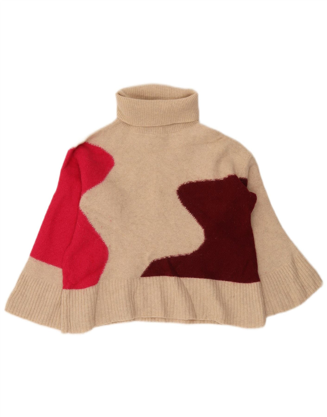 Damski sweter z golfem White Stuff UK 8 Small Beige Colorblock