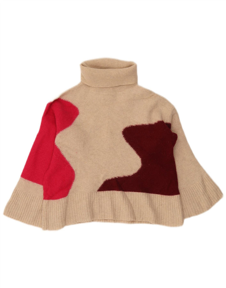 Damski sweter z golfem White Stuff UK 8 Small Beige Colorblock