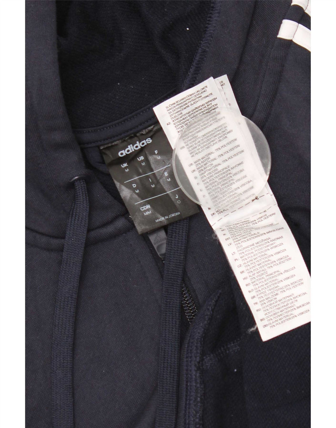 Adidas Męski sweter z kapturem Climalite Zip, średni granatowy poliester
