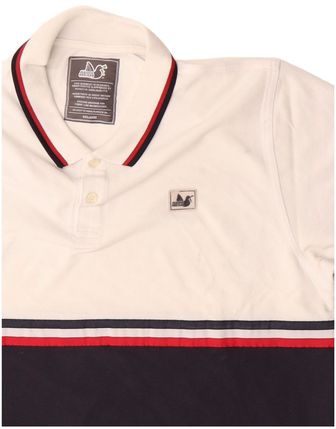 Męska koszulka polo PEACEFUL HOOLIGAN 2XL, czarna, bawełniana w bloki kolorów