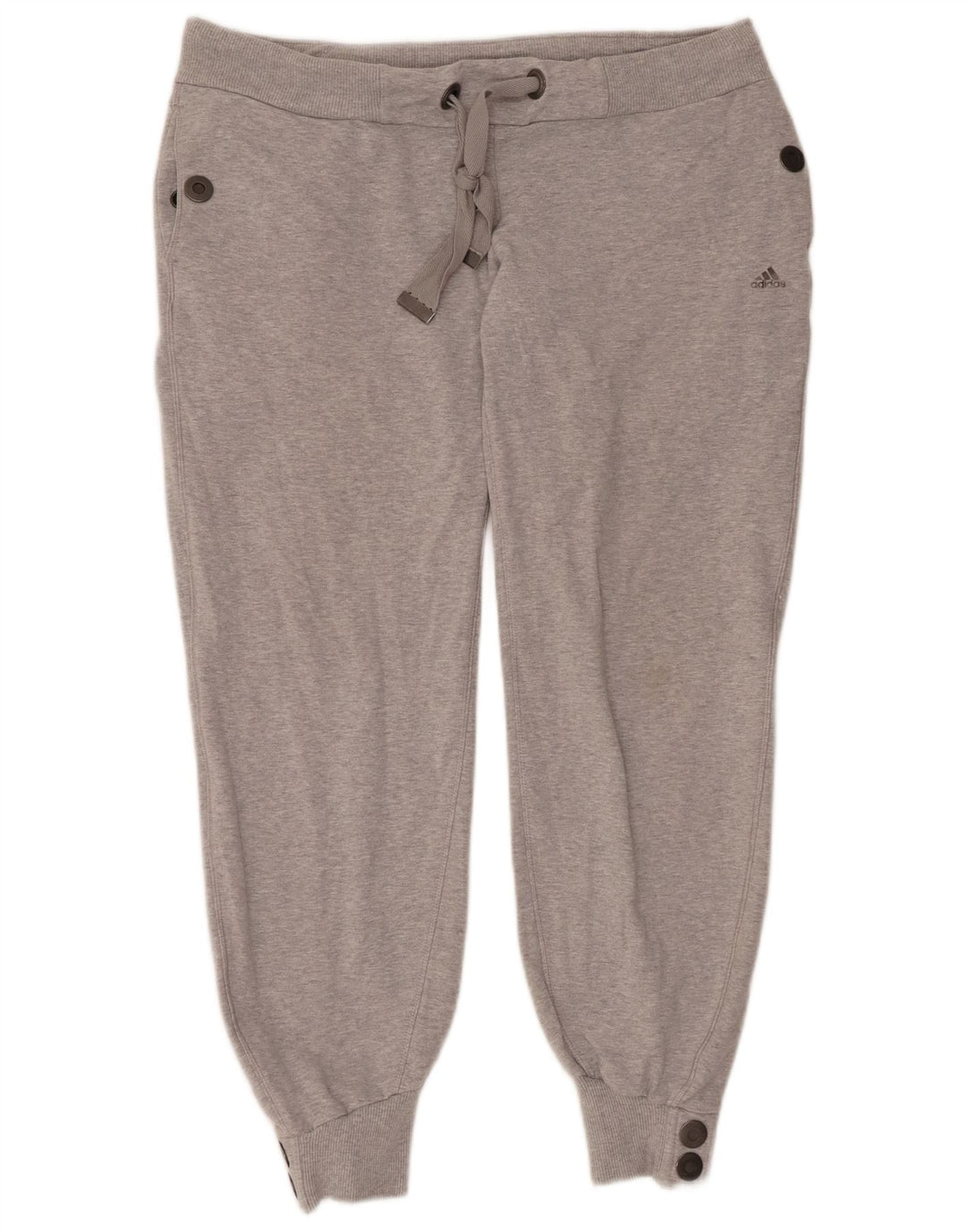 Damskie spodnie dresowe ADIDAS Joggers UK 16, duże, szare, nakrapiane, bawełniane