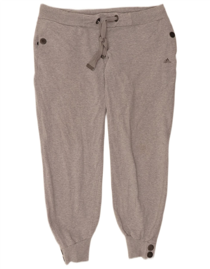 Damskie spodnie dresowe ADIDAS Joggers UK 16, duże, szare, nakrapiane, bawełniane