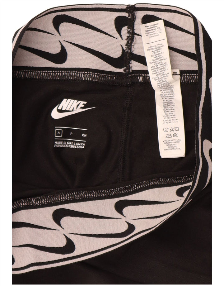 Damskie legginsy NIKE Graphic UK 10, małe, czarne, bawełniane