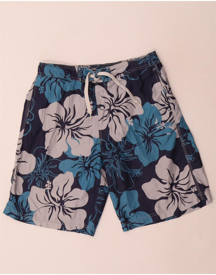 Męskie spodenki kąpielowe Marks & Spencer Blue Harbor, średnio granatowe, w kwiaty