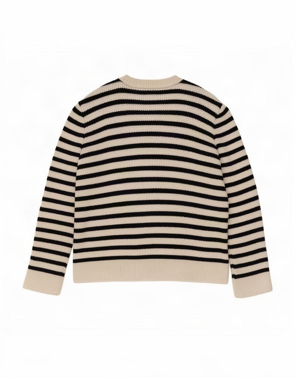 Damski sweter oversize Zara Crop Oversize UK 10 w małe złamane białe paski