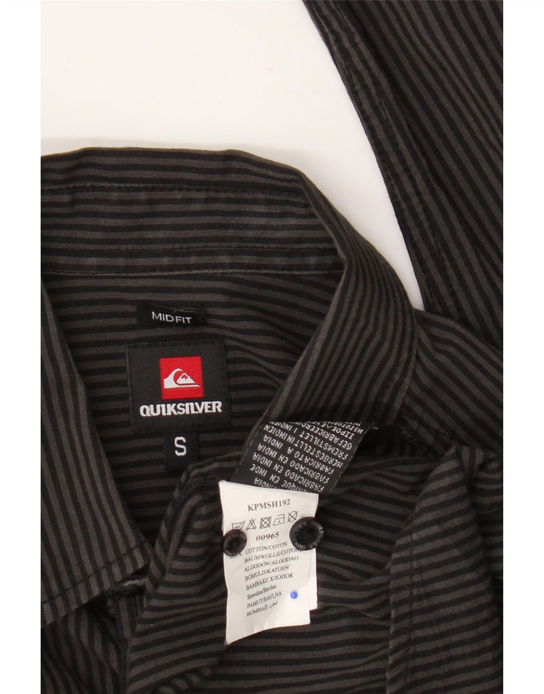 Męska koszula o średnim kroju Quiksilver, mała, szara, bawełniana w paski