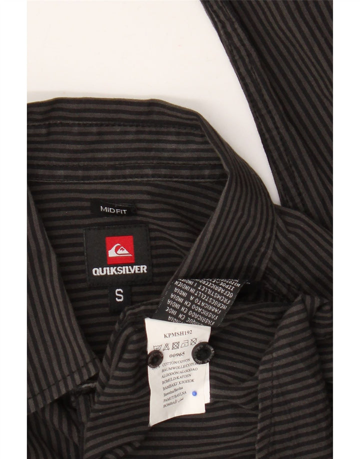 Męska koszula o średnim kroju Quiksilver, mała, szara, bawełniana w paski