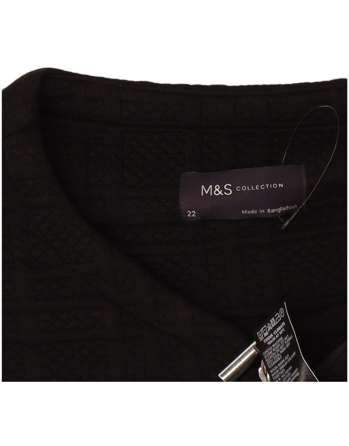 Marks & Spencer Damska marynarka z zamkiem błyskawicznym UK 22 3XL w czarną kratkę