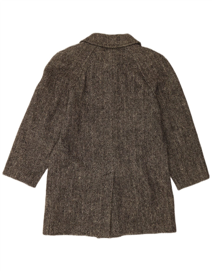 Płaszcz męski BLUE DEVIL UK 38 Średni szary wełniany w jodełkę