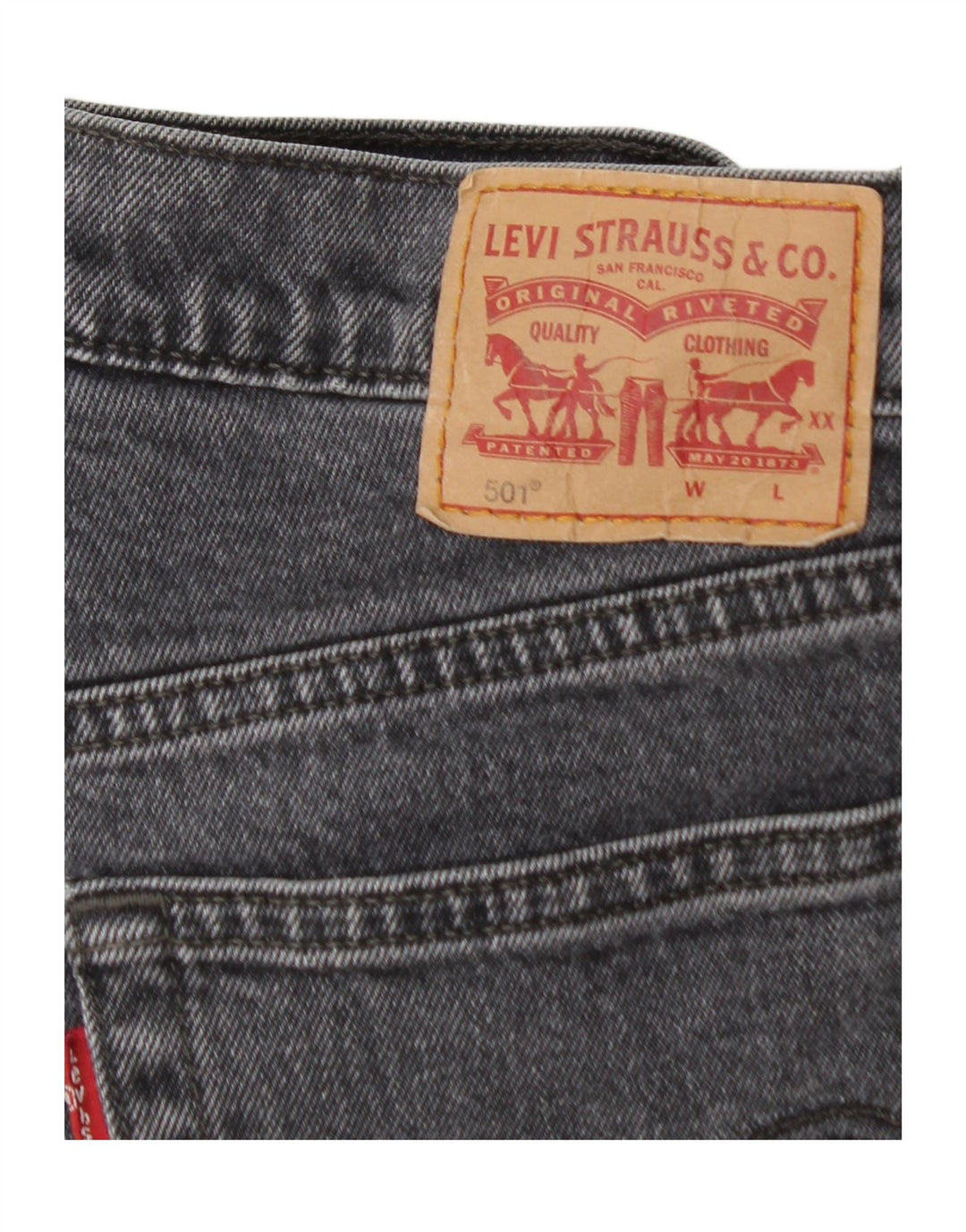 Damskie jeansy LEVI'S 501 Straight W28 L26 Czarne bawełniane