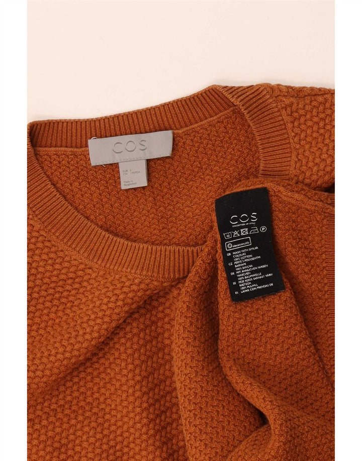 Cos Męski sweter z okrągłym dekoltem, mały, pomarańczowy, bawełniany