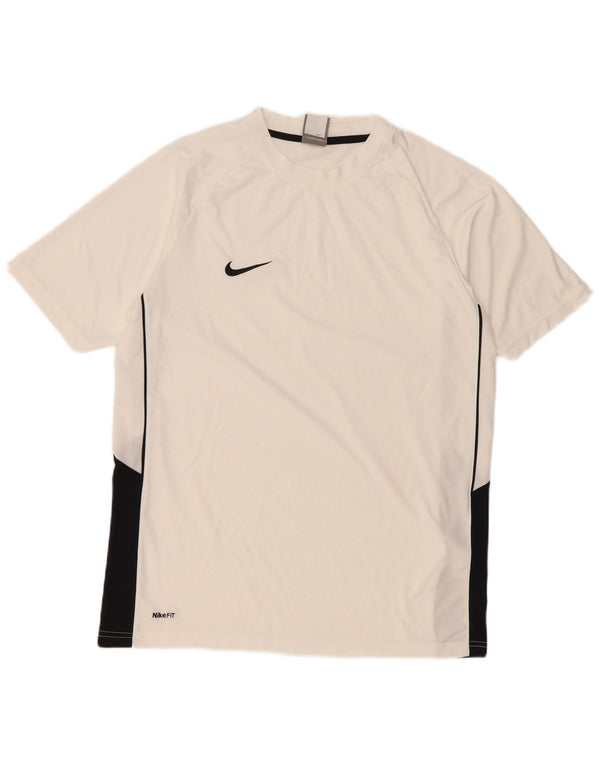 T-shirt męski Nike Top UK 39/41 Średni biały poliester z blokami kolorów