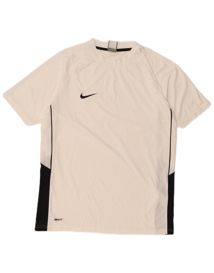 T-shirt męski Nike Top UK 39/41 Średni biały poliester z blokami kolorów