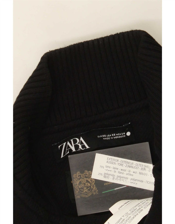 Damska kurtka motocyklowa Zara UK 6 XS, czarna wełniana