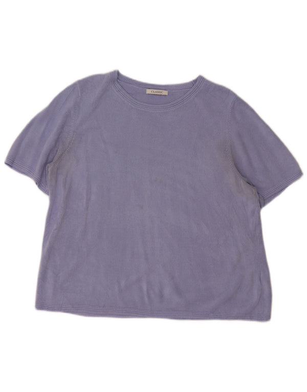 Marks & Spencer Damski sweter z okrągłym dekoltem, UK 18 XL, fioletowy