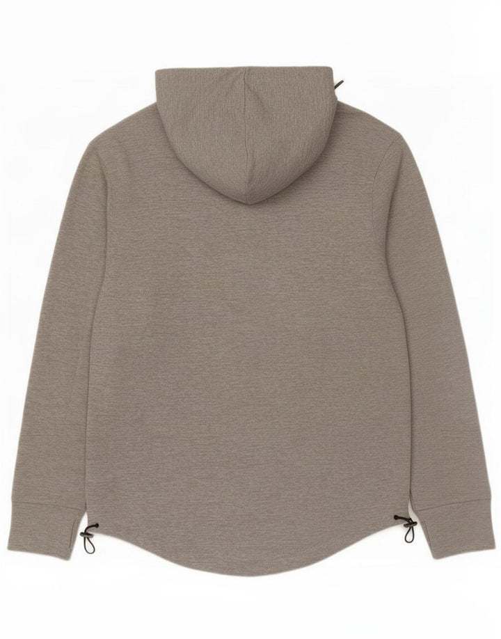 Hugo Boss Męski sweter z kapturem i zamkiem, duży, szary, nakrapiany poliester