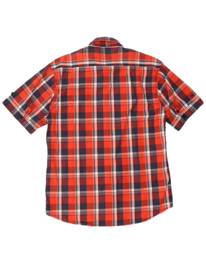 Męska koszula z krótkim rękawem JACK & JONES XL, bawełniana w czerwoną kratę