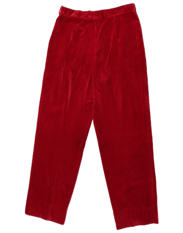 Vintage damskie aksamitne spodnie garniturowe IT 40 Small W26 L28 Burgundowe