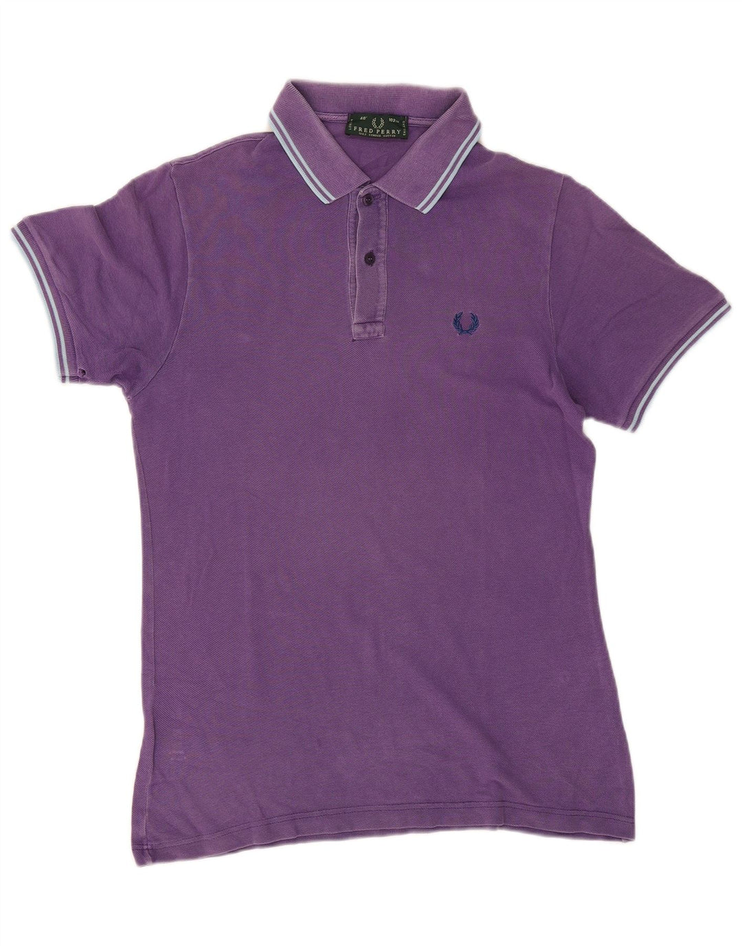 Męska koszulka polo FRED PERRY, bawełniana w średnie fioletowe paski