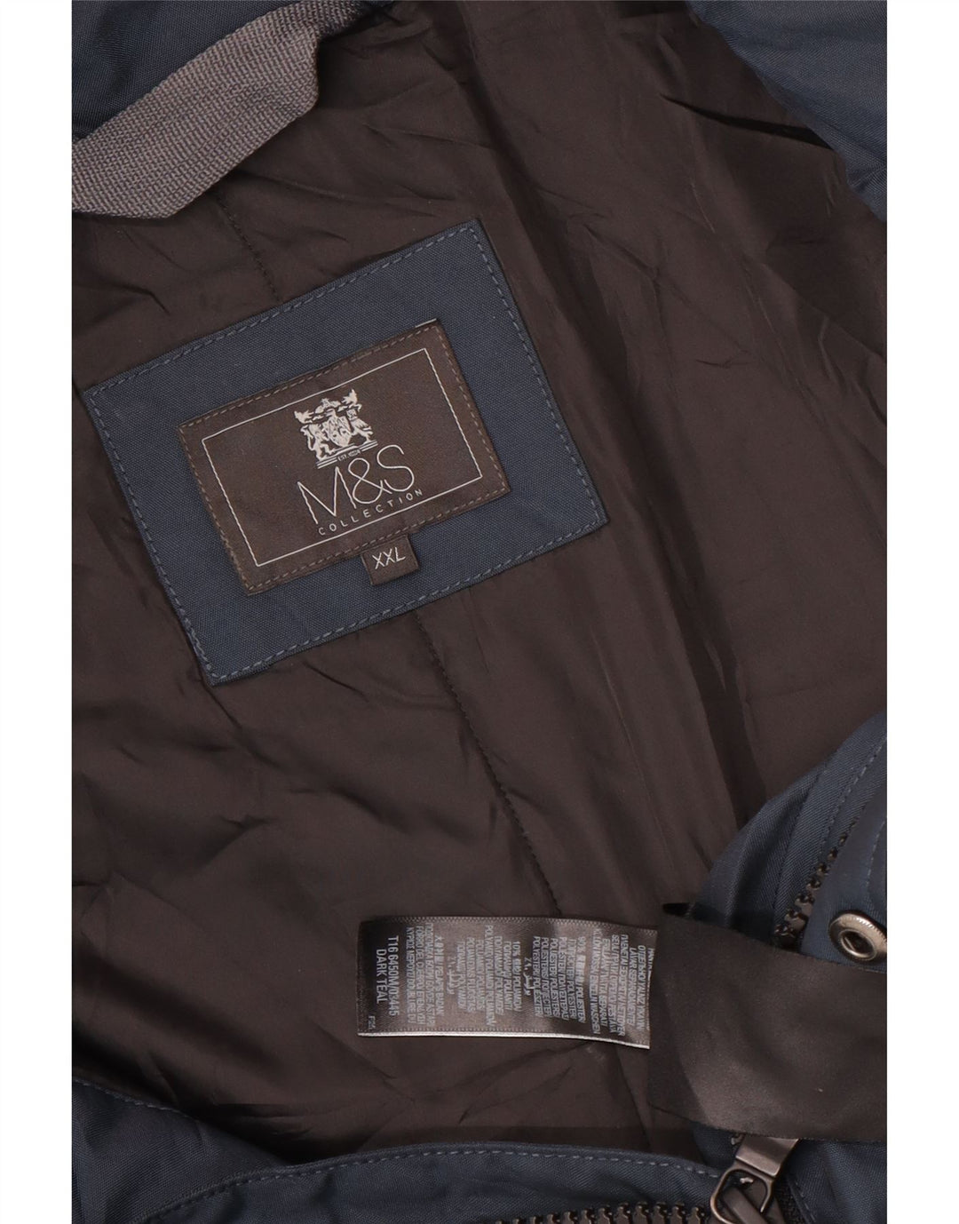 Męska kurtka z kapturem Marks & Spencer UK 44 2XL Granatowy poliester