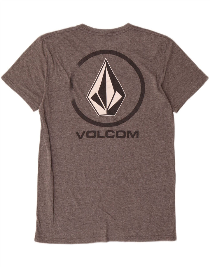 Męska koszulka z grafiką Volcom, mała, szara, bawełniana