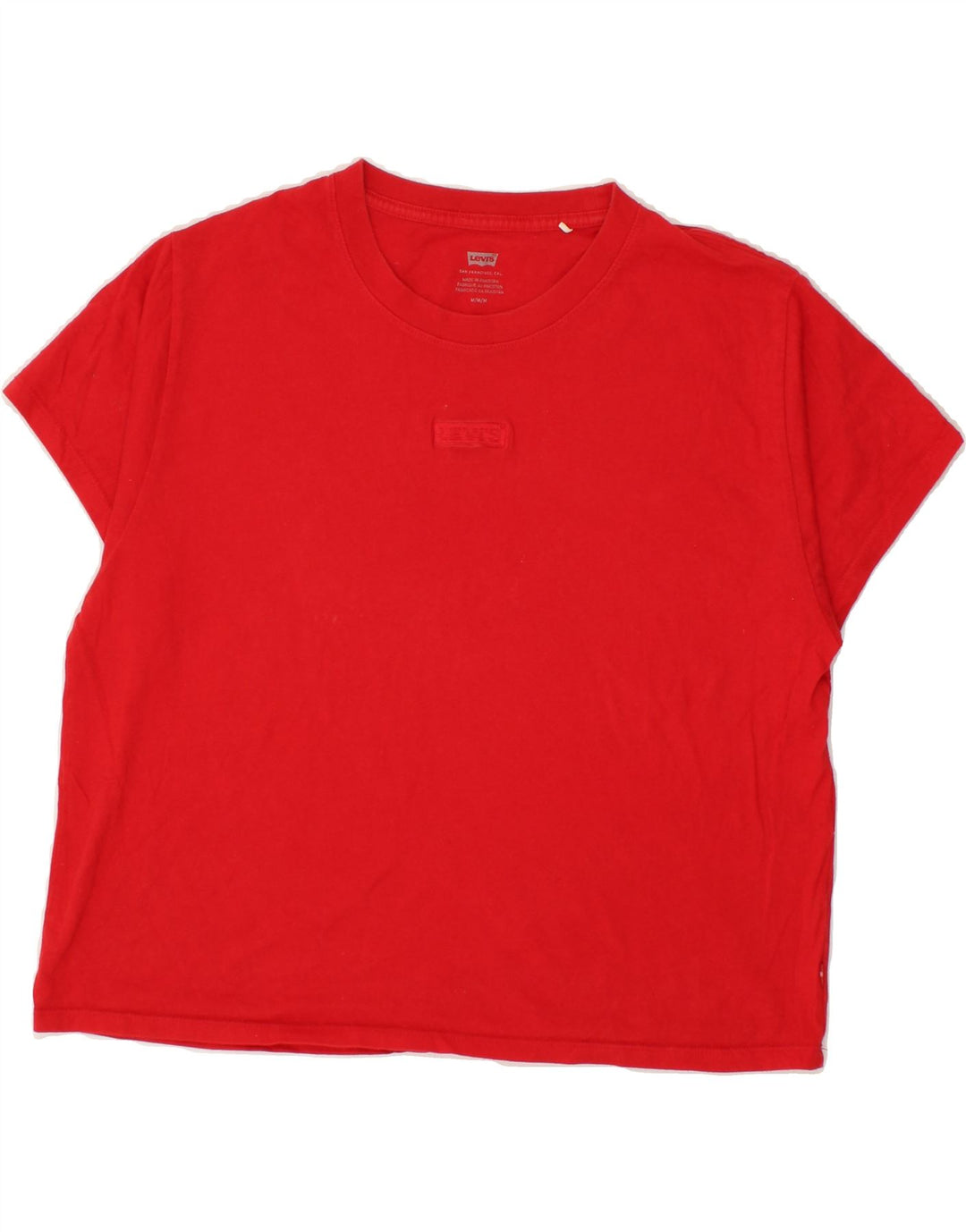 LEVI'S Womens T-Shirt Top UK 14 Medium Red Cotton Vintage Levi's and Second-Hand Levi's from Messina Hembry 