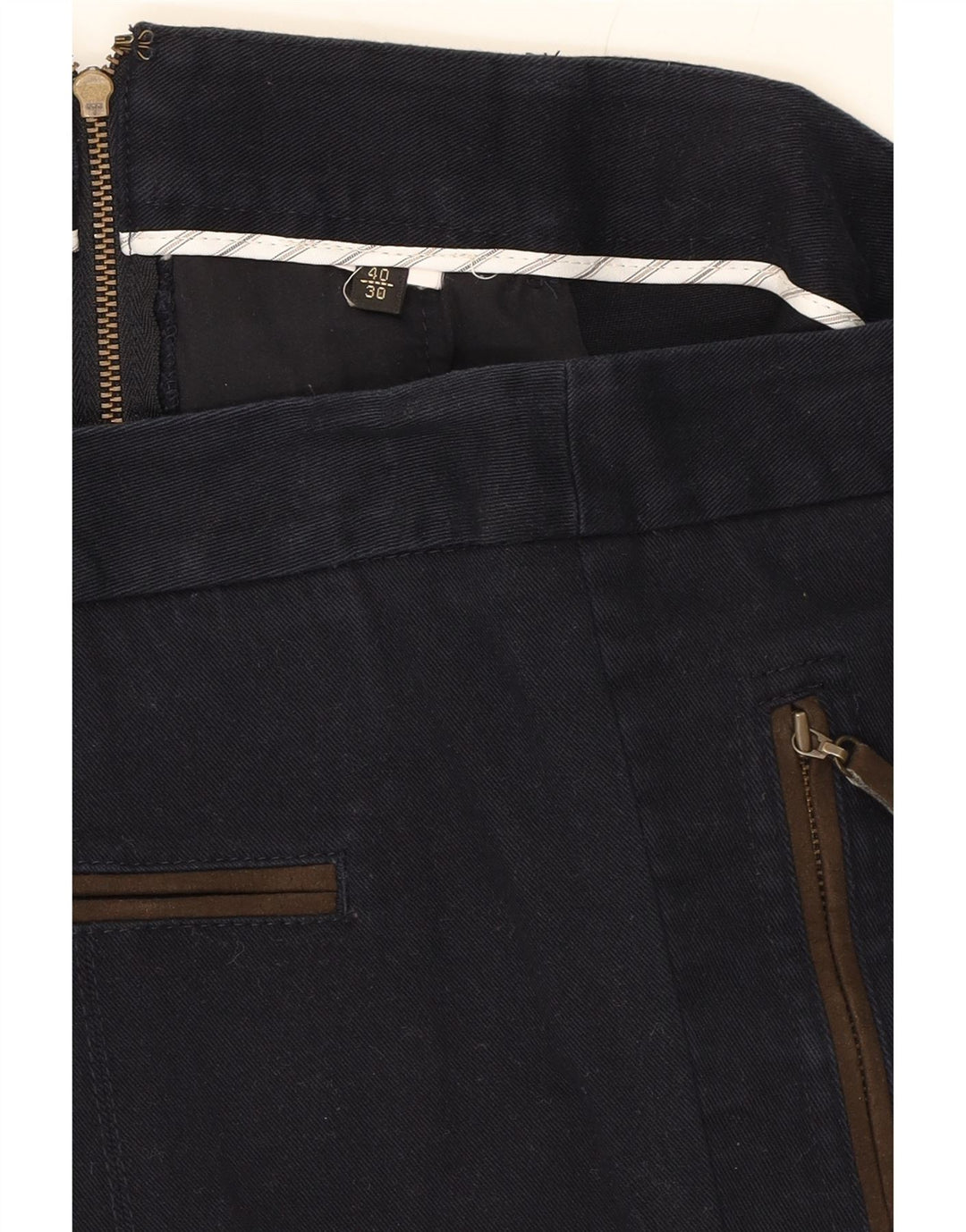 MASSIMO DUTTI Womens Slim Casual Trousers EU 40 Medium W30 L28 Navy Blue Vintage Massimo Dutti and Second-Hand Massimo Dutti from Messina Hembry 