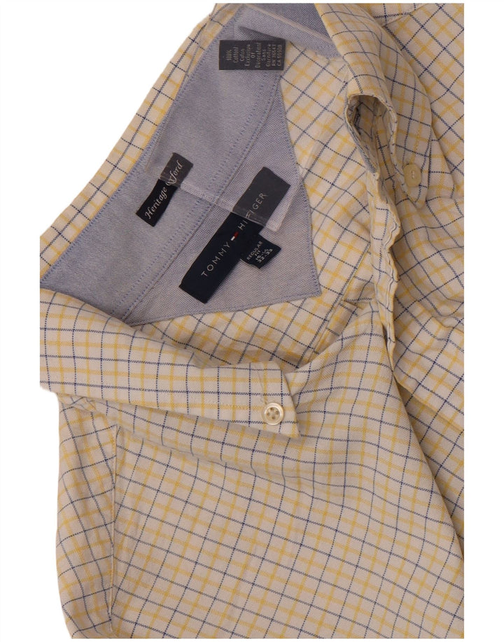 Koszula męska Tommy Hilfiger o regularnym kroju, rozmiar 15 1/2, średnia żółta kratka