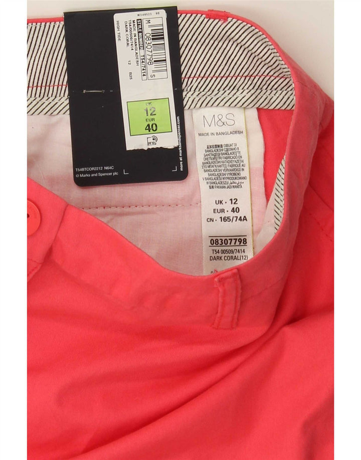 Marks & Spencer Damskie spodenki Chino UK 12 Medium W32 Różowa bawełna