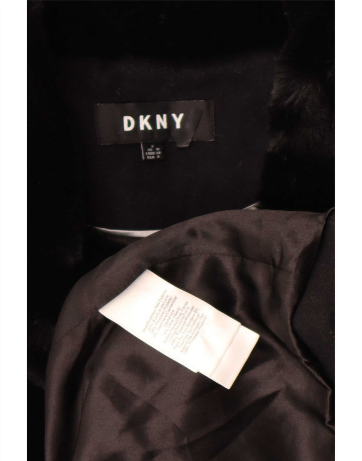 Płaszcz damski Dkny UK 10, mały, czarny, wełniany
