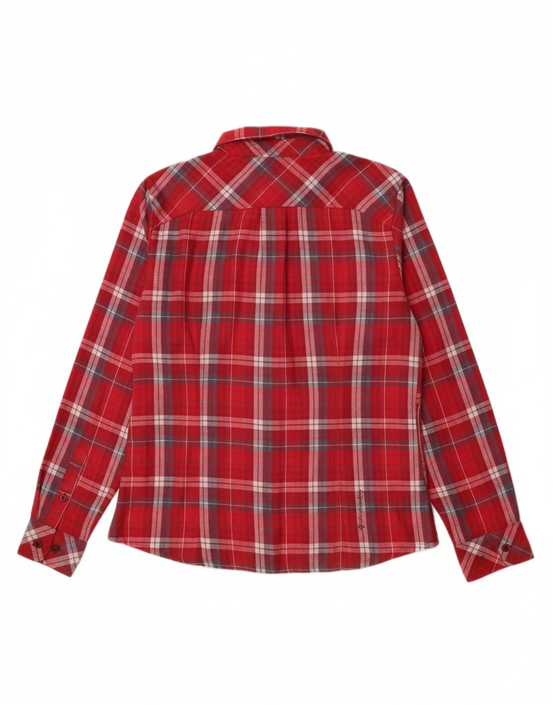 MC KINLEY Womens Flannel Shirt UK 12 Medium Red Check Polyester