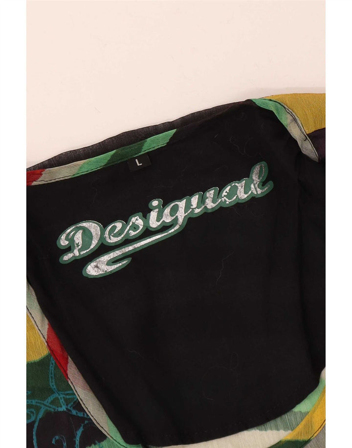 Damska bluzka oversize Desigual Top UK 16 w duże wielokolorowe paski