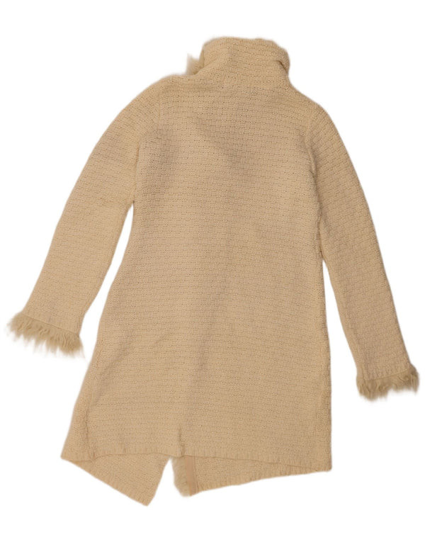 Damski sweter o przedłużonym fasonie Zara UK 12, średnia, biała wełna